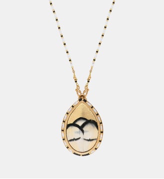 Collier pendentif   - Fujita - Satellite - Blanc