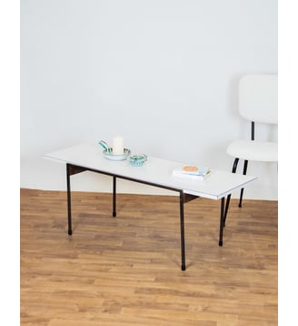 Table basse en bois Donna N°115- Produit chiné - Debongout - Blanc