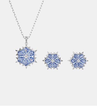 Parure Magic, Flocon de neige, Métal rhodié - Swarovski - Blue et rhodium plated