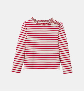T-shirt marinière  tissu Liberty - Coton biologique - Cyrillus - Liberty lizzy