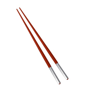 Paire de baguettes japonaises rouges - UNI - Christofle - Rouge