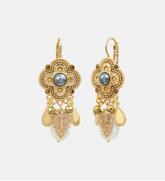 Boucles d'oreilles dormeuses   - Positano - Satellite - Blanc