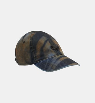 Casquette en denim à effet camouflage - Diesel - Bleu et marron