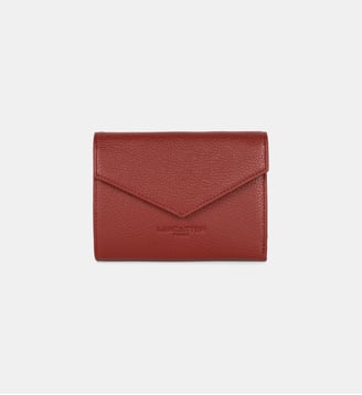 Portefeuille dos à dos cuir grainé
 - Lancaster - Rouge foncé