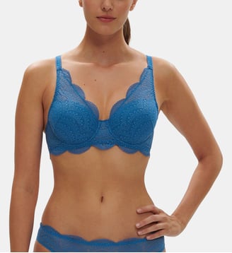 Soutien-gorge décolleté carré en spacer 3D - Bleu Myosotis - Simone Pérèle - Bleu