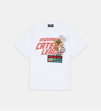 T-shirt avec logo et empiècements patch - Dsquared2 - Blanc