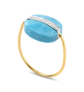 Bague, turquoise, diamants, or jaune Morganne Bello