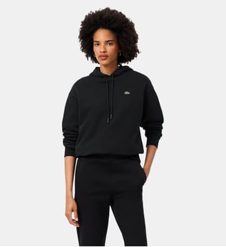 Sweatshirt à capuche oversize molleton - Lacoste - Noir