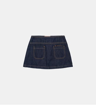 Jupe avec logo - Marni - Bleu brut