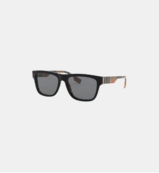 Lunettes de soleil Carré BE4293 - Burberry - Noir sur motif à  carreaux vintage