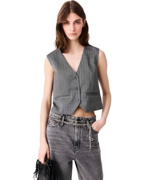 Veston de tailleur strassé - Maje - Gris
