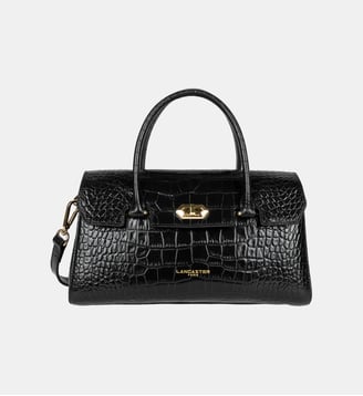 Sac à main effet crocodile - Lancaster - Noir