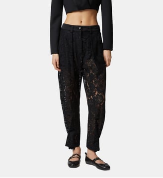 Pantalon p-pants en dentelle à motif floral - Pinko - Noir