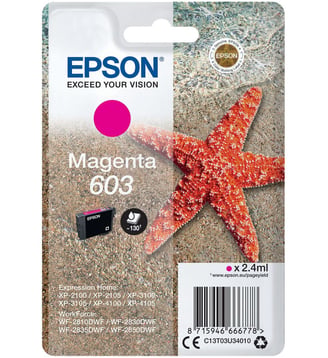 Cartouche d'encre 603 Magenta Etoile de Mer - Epson - Rouge