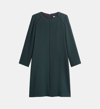 Robe droite en crêpe - CLARE - Gerard Darel - Vert foncé