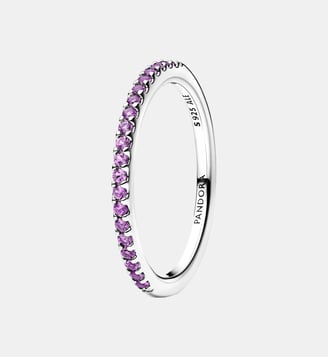 Anneau Demi-Éternité Violet Scintillant - Pandora - Argenté