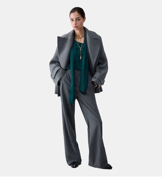 Manteau en laine oversize - Liu Jo - Gris chine