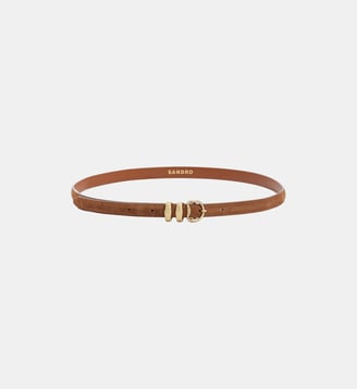 Ceinture en cuir suède - Sandro - Beige