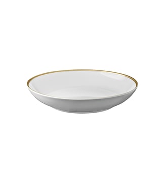 Assiette Creuse 19 Cm - Galon Or - Degrenne - Blanc