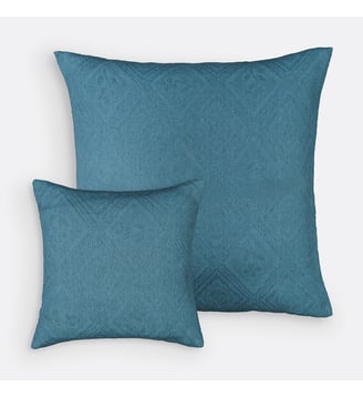 Housse de coussin coton jacquard - La Redoute Interieurs - Bleu indien