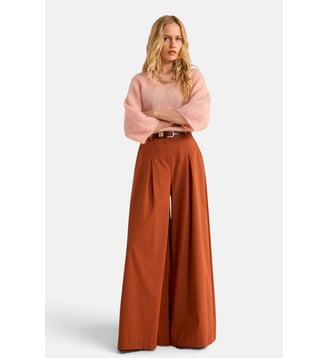 Pantalon Large  En Coton Mélangé Luce - Maison 123 - Brique