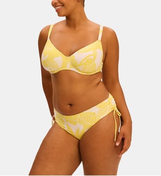 Haut de maillot de bain avec armatures - Imprimé Pluméria - Simone Pérèle - Jaune