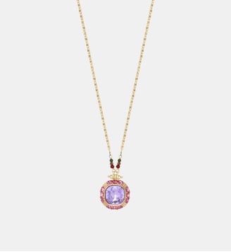 Collier   - Traviata - Satellite - Vert et rose