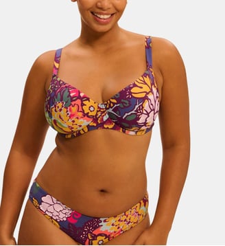 Haut de maillot de bain avec armatures - Imprimé Bloom - Simone Pérèle - Bleu