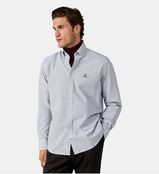 Chemise Oxford Rayée Coupe Regular - Hackett London - Old navy
