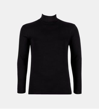 Tee-shirt col roulé manches longues  pur coton Eminence