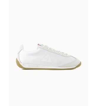 Sneakers retro-running en textile satin et nubuck Quartz - Le Coq Sportif - White