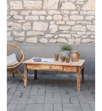 Table basse en bois Léonie N°1148- Produit chiné - Debongout - Bois clair
