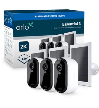 Caméra de surveillance 3 caméras ext Essential3 2K+ pan. sol Arlo