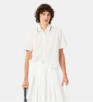 Chemise effet Petit Piqué oversize - Lacoste - Blanc