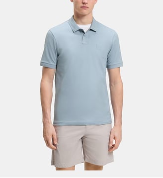 Polo modèle Passenger slim stretch patch logo - BOSS - Light et pastel blue