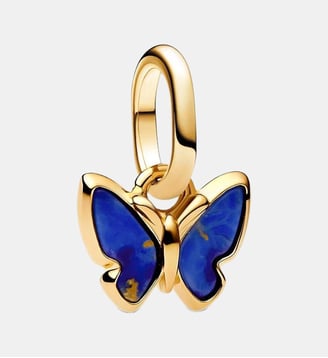 Mini Dangle Papillon Bleu - Pandora - Doré
