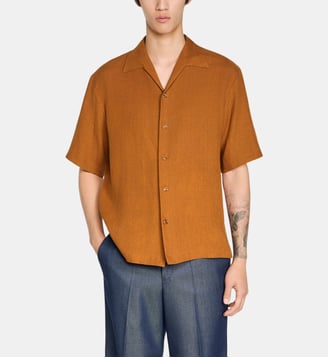 Chemise en lin - Sandro - Cognac