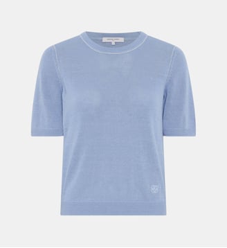 Pull à col rond en lin mélangé - LOUMIA - Gerard Darel - Bleu ciel