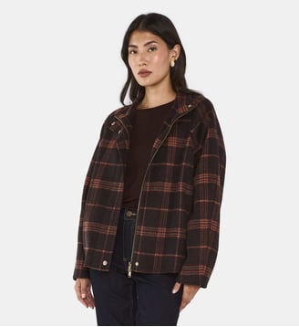 Blouson Écossais En Laine Mélangée Felicity Maison 123
