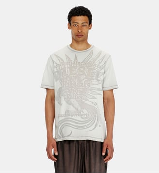 T-shirt en jersey avec motif embossé - Diesel - Gris clair