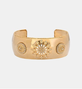 Bracelet manchette ajustable   - Farah - Satellite - Doré