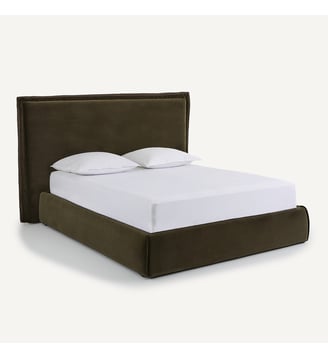 Housse pour tête de lit, en velours - AM.PM - Vert kaki foncé
