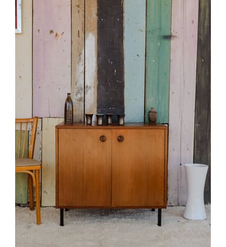 Buffet en teck Gustave N°1607- Produit chiné - Debongout - Bois foncé