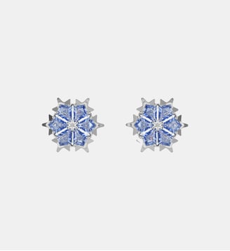 Clous d'oreilles Magic, Flocon de neige, Métal rhodié - Swarovski - Blue rhodium plating
