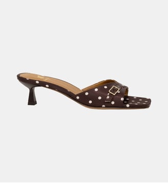 Sandales à Talon June Satin - Bobbies - Pois moka