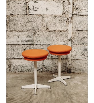 Paire de tabourets Bremshcy Axel N°458- Produit chiné - Debongout - Orange