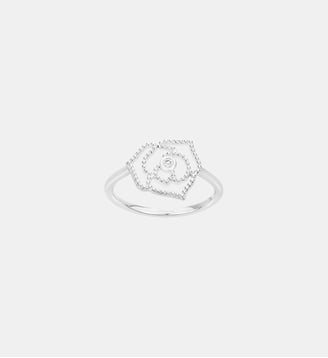Bague Rose Perlée en Argent avec diamant blanc - La Garçonne Diamant - Argent