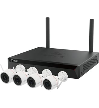 Caméra de surveillance NVR H5S+ 4 caméras extérieures H3C 2K+ - Ezviz - Blanc et noir