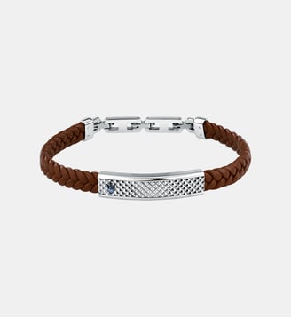 Bracelet RECYCLED LEATHER - Maserati - Brown et stainless steel