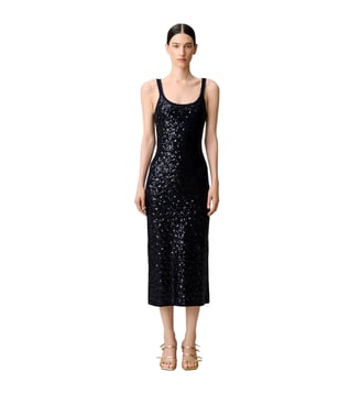 Robe longue maille sequins - Claudie Pierlot - Marine
